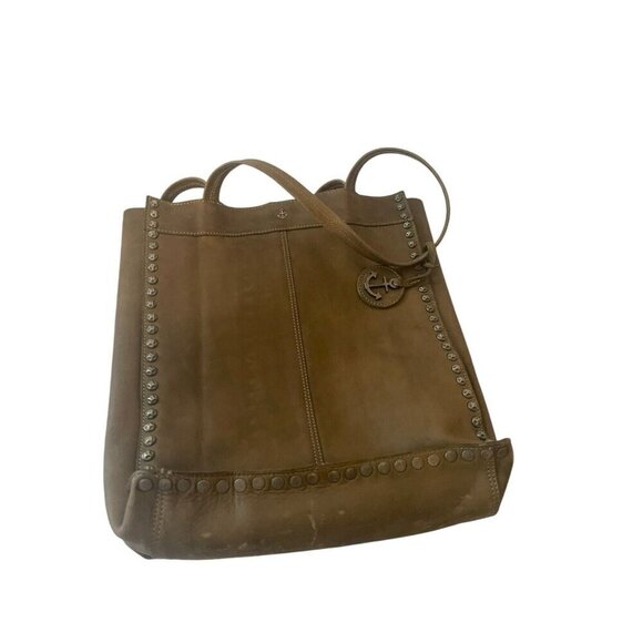 Harbour 2nd Lotte Leather Tote Anchor Studded Shoulder Bag Distressed - Picture 4 of 13